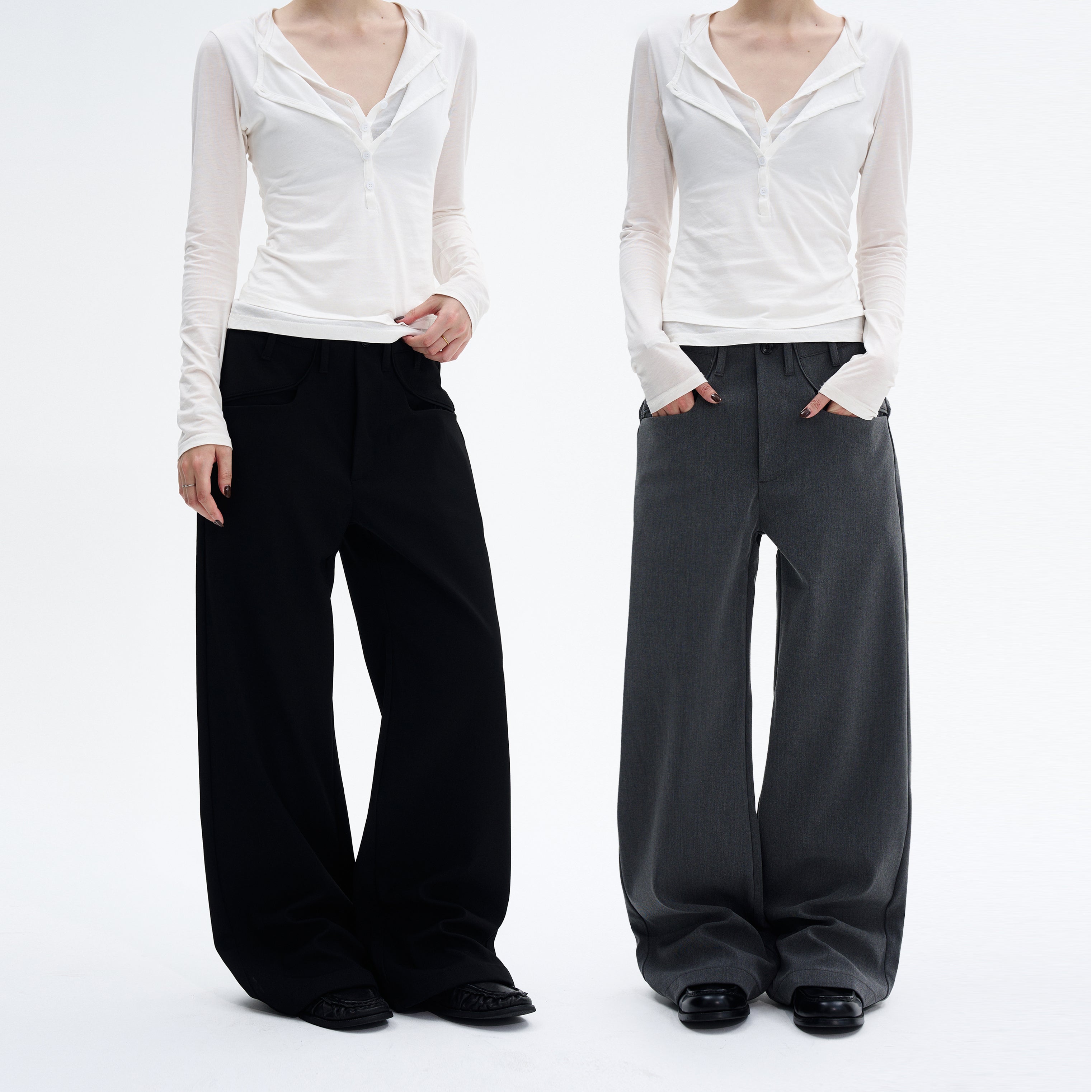 MADWITCH DRAPE STRAIGHT TROUSERS #GPC6895