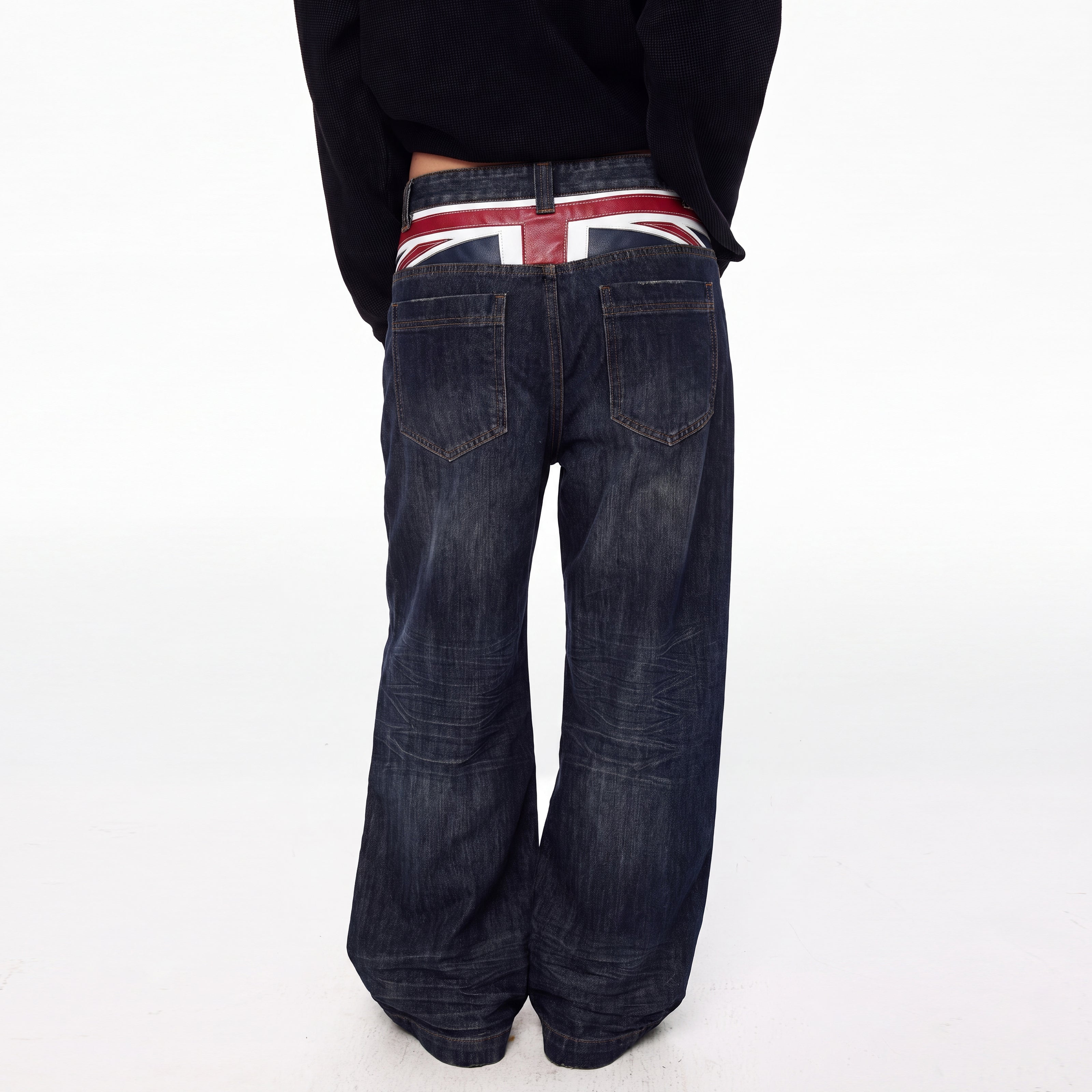 MADWITCH VINTAGE UNION JACK EMBROIDERED JEANS #L2026520