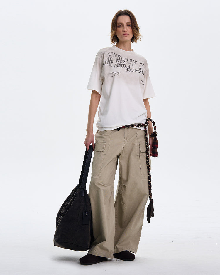 MADWITCH LETTER PRINT SHORT SLEEVE #MD3635