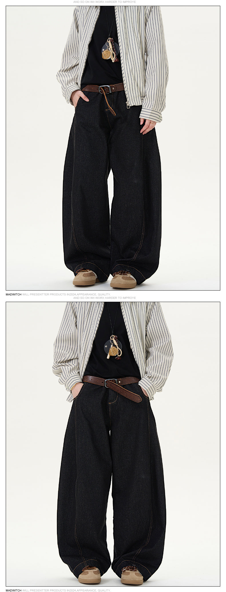 MADWITCH UNISEX CURVED CUT DENIM #G6480
