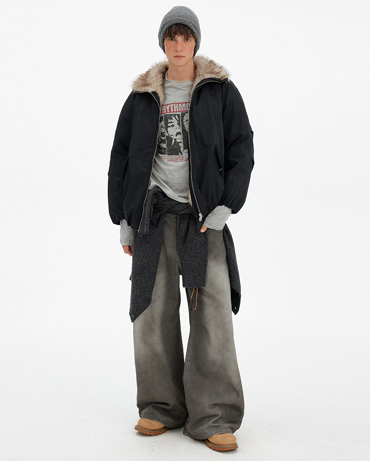 MADWITCH VINTAGE CARGO FUR PARKA #MF8618