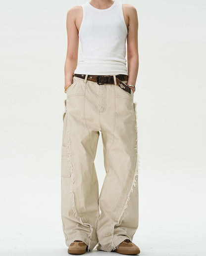 MADWITCH TASSELED CUT-OFF WORK PANTS #CK6612