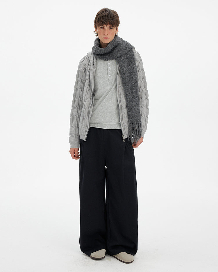 MADWITCH RETRO CABLE KNIT HOODIE #MY020