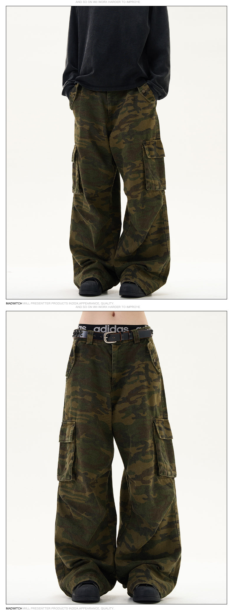 MADWITCH STRAIGHT-LEG CAMOUFLAGE PANTS #CK6502