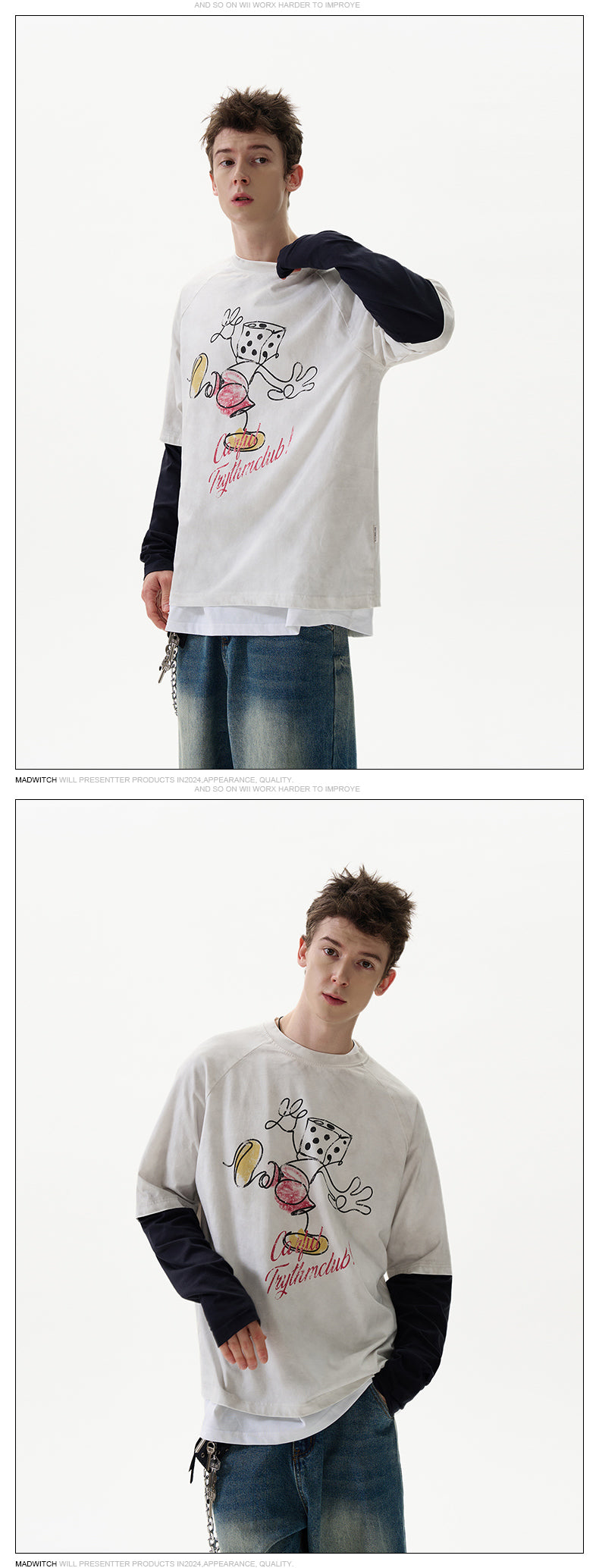 MADWITCH FUNNY PRINT LONG SLEEVE #27257