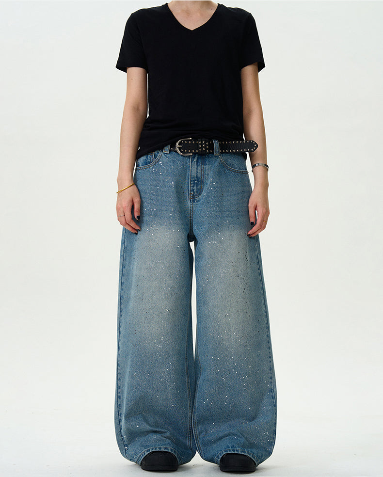 MADWITCH STAR PRINT WASHED DENIM JEANS #WHOA083