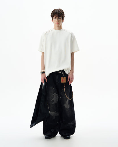 MADWITCH PANELED CREW NECK TEE #UTU009