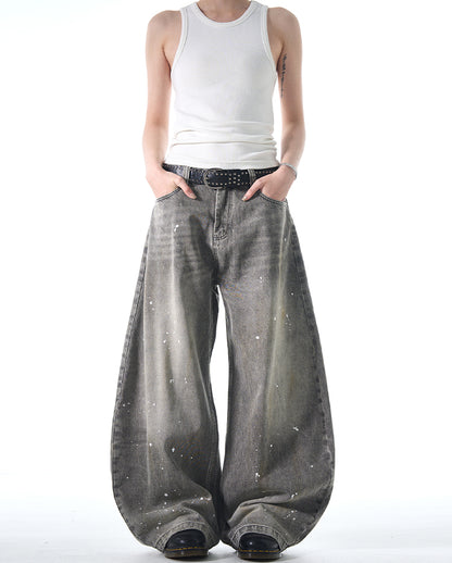 MADWITCH WIDE-LEG BEND-KNIFE JEANS #FX066