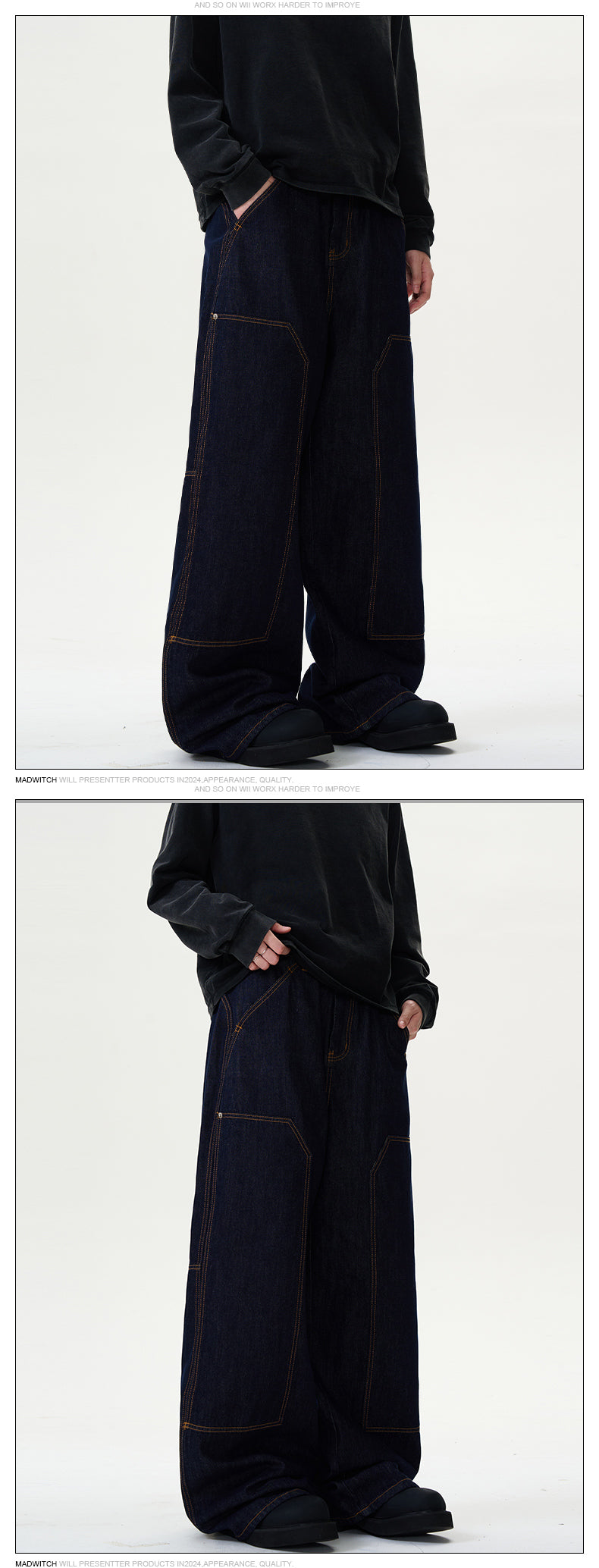 MADWITCH LOOSE WIDE-LEG JEANS #L357