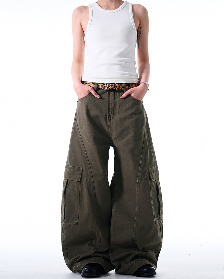 MADWITCH DECONSTRUCTED WIDE-LEG CARGO PANTS #DR6302