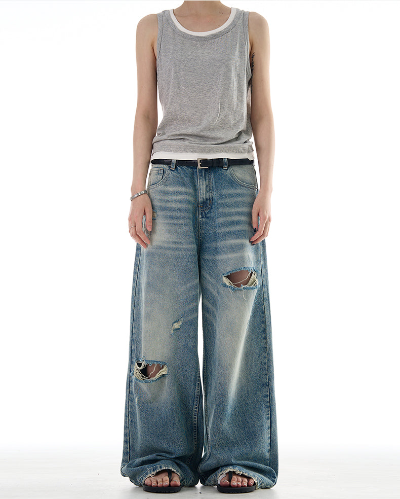 MADWITCH HIGH STREET VIBE DISTRESSED DENIM JEANS #K9559