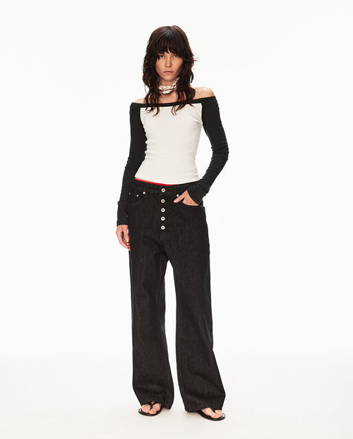 MADWIT VINTAGE BUTTON JEANS #G6969