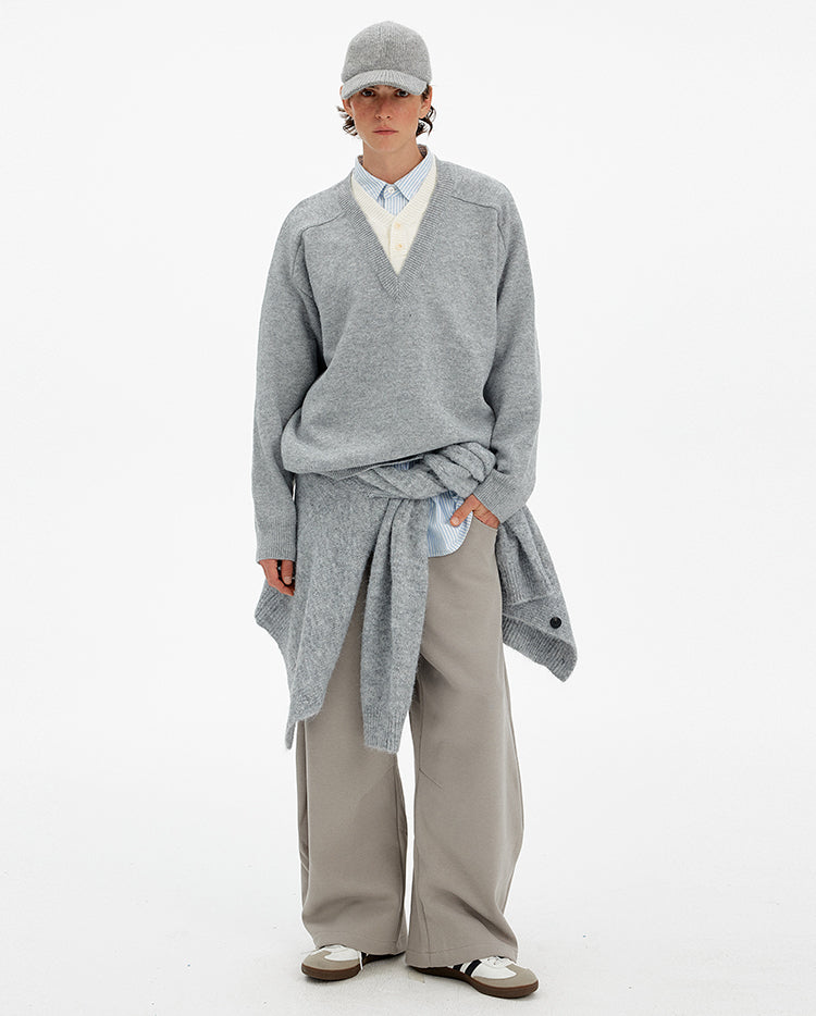 MADWITCH RETRO LAYERED V-NECK SWEATER #68930