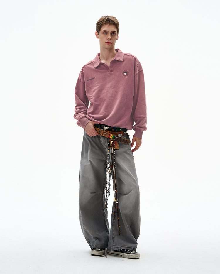 MADWITCH UNISEX RETRO POLO SWEATSHIRT #9693