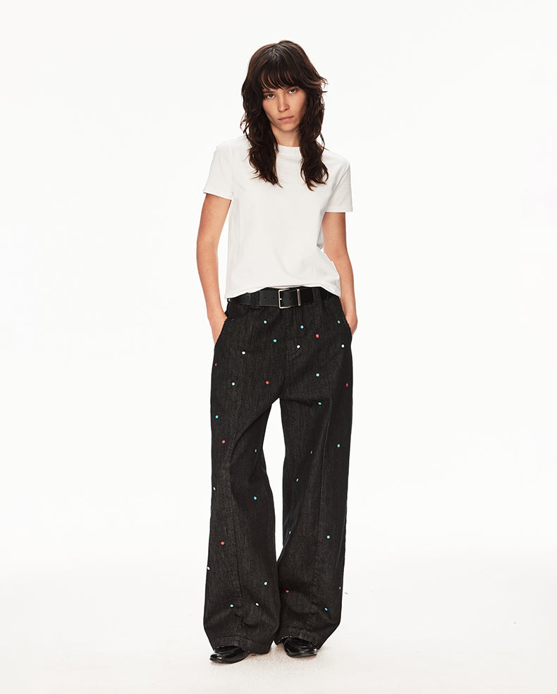 MADWIT POLKA DOT HIGH STREET JEANS #WH0A130