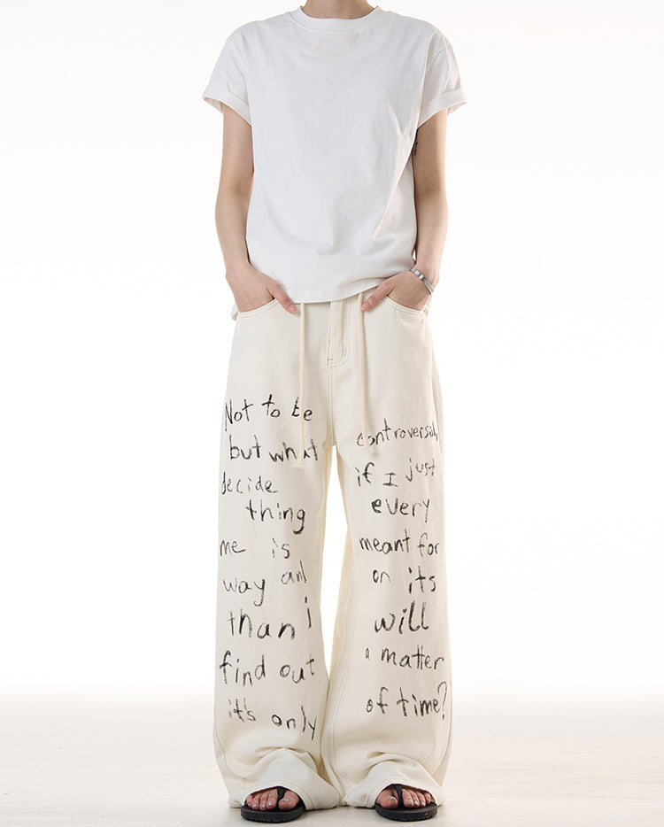 MADWITCH LETTER GRAFFITI JEANS #WHOA101