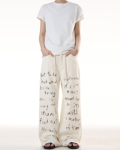 MADWITCH LETTER GRAFFITI JEANS #WHOA101