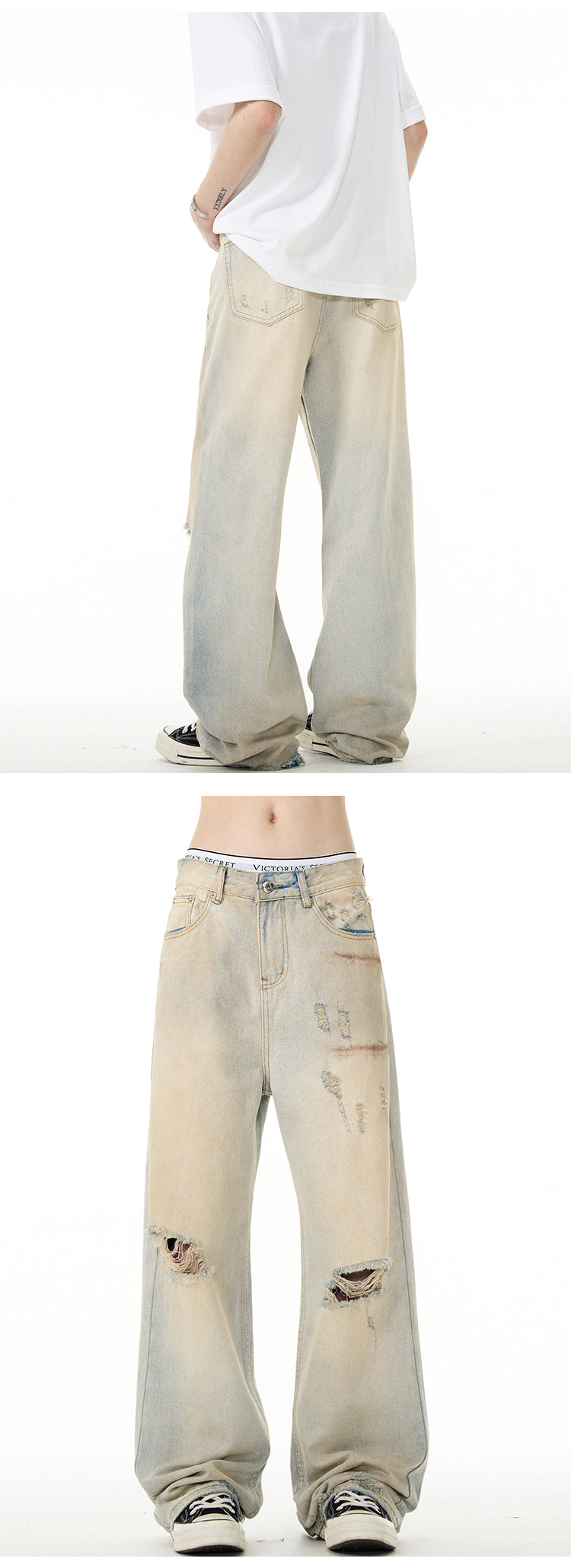 MADWITCH WASTELAND STYLE RIPPED JEANS #DCFX020