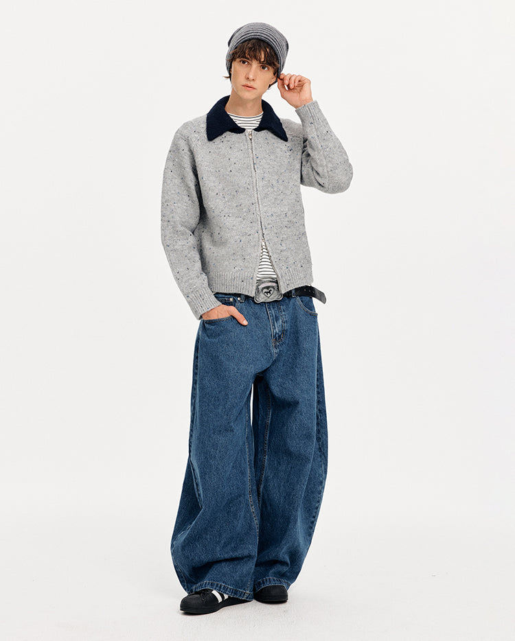 MADWITCH COLORBLOCK NOTCHED KNIT SWEATER #MYC010