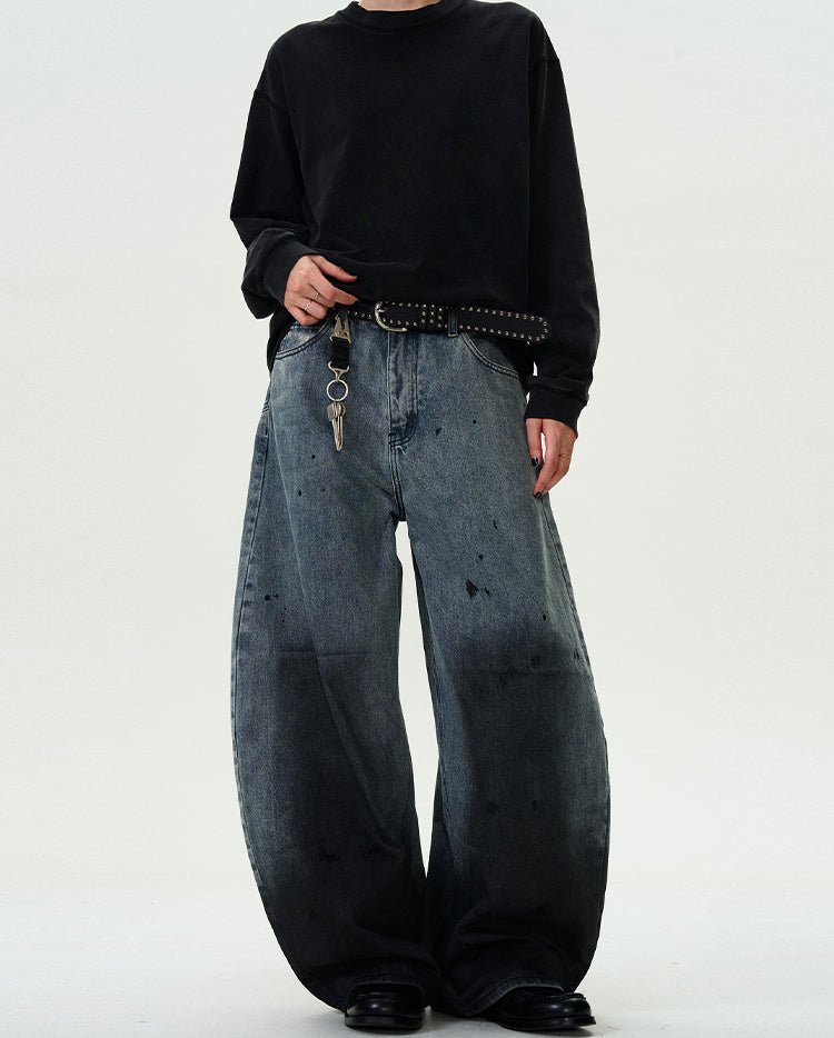 MADWITCH LOOSE FIT WIDE LEG DENIM PANTS #CK5375