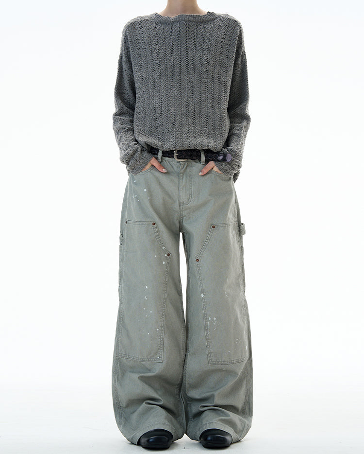 MADWITCH UNISEX PAINT SPLATTER CARGO PANTS #Z031