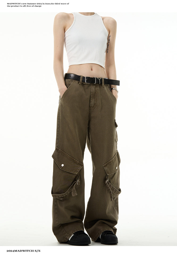 MADWITCH MULTI POCKETS CARGO PANTS #D3509