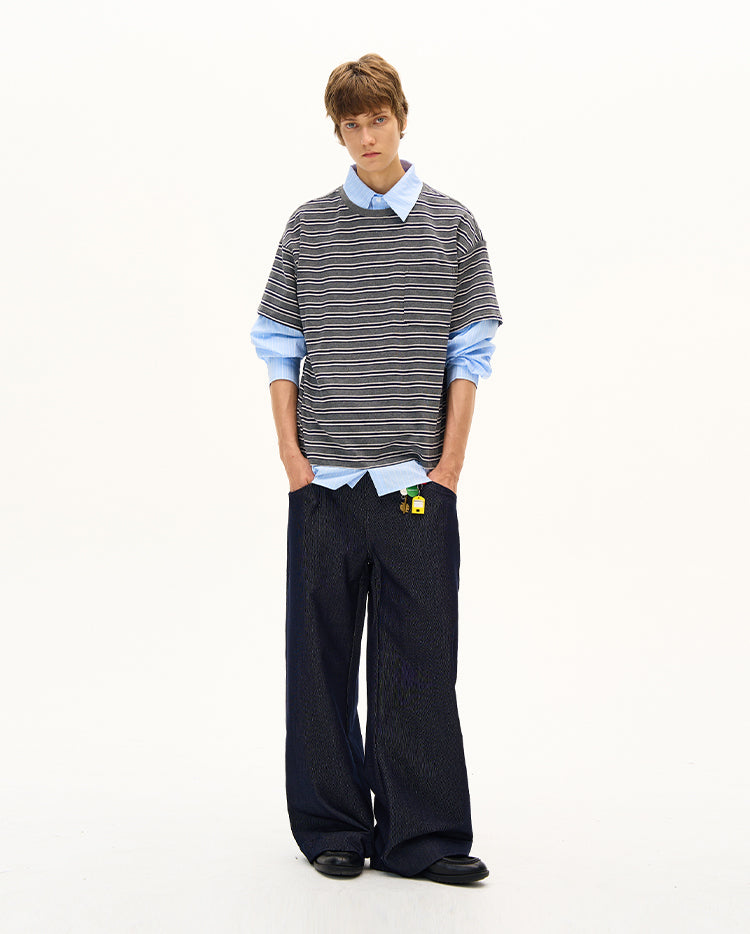 MADWITCH UNISEX FAKE TWO-PIECE LONG SLEEVE TOP #T009