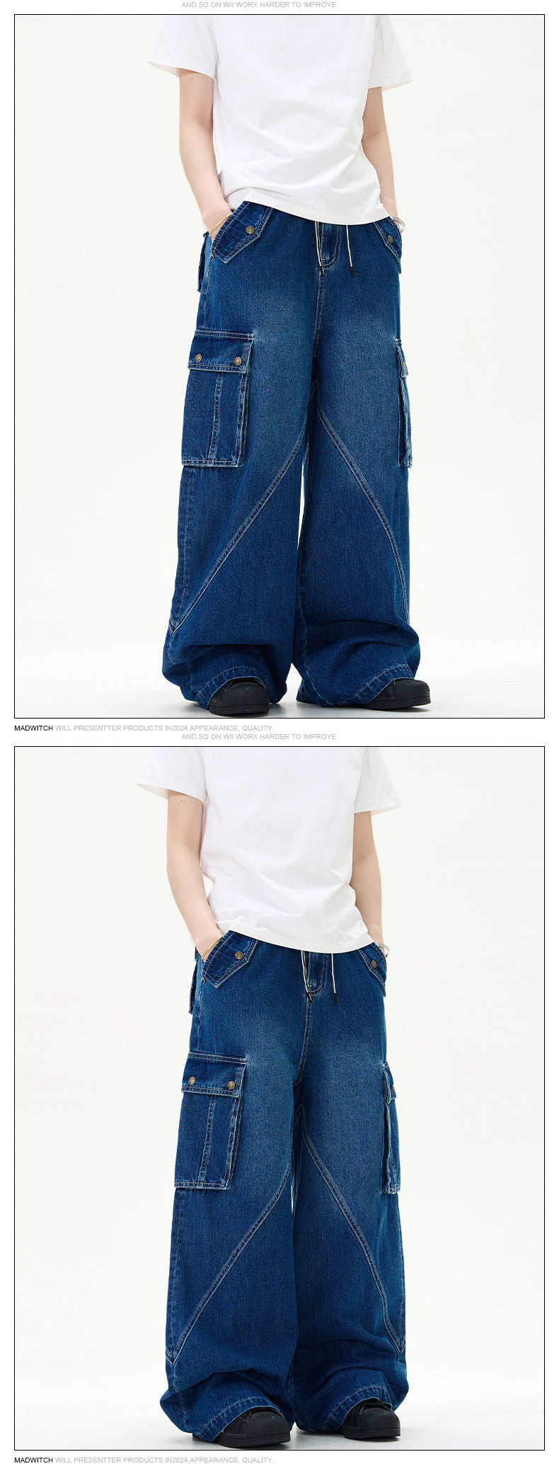 MADWITCH BAGGY CURVED-POCKET JEANS #L364