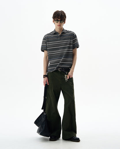 MADWITCH STRIPED POLO SHIRT #0244