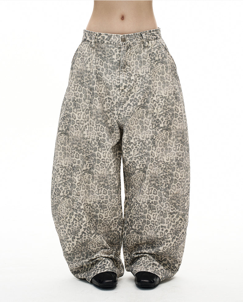 MADWITCH VINTAGE LEOPARD WIDE JEANS #A616