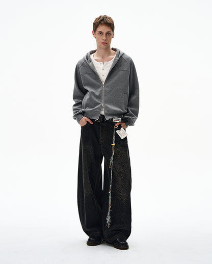 MADWITCH UNISEX HOODED CARDIGAN COAT #RH44