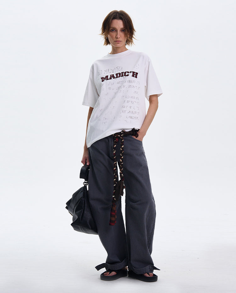 MADWITCH ORIGINAL LETTER PRINT T-SHIRT #MD4116