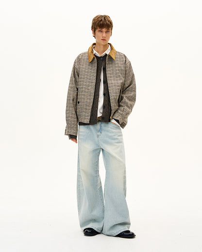 MADWITCH UNISEX CONTRAST COLLAR PATCHWORK JACKET #G1412