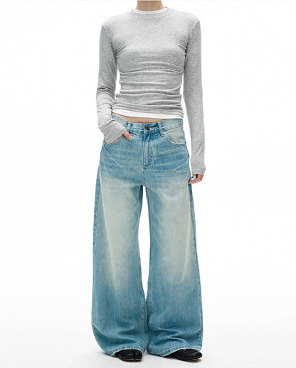 MADWITCH DISTRESSED WASHED STRAIGHT JEANS #CK9697