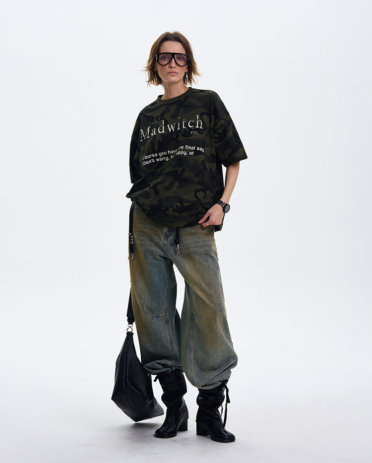 MADWITCH CAMO PRINT SHORT-SLEEVE T-SHIRT #MD4152