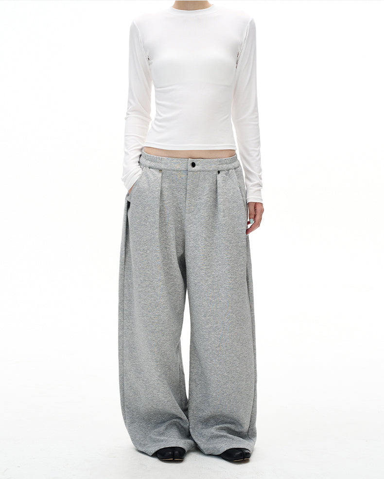 MADWITCH GREY WIDE LEG SWEATPANTS #C959