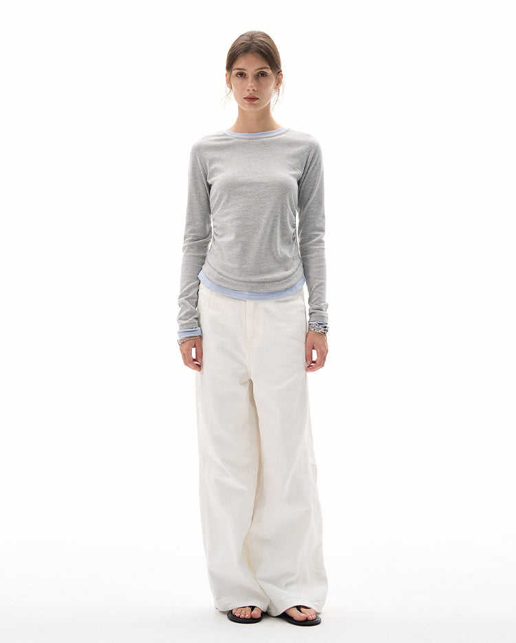 MADWITCH WAIST-CINCH STRIPED TOPS #DD3350