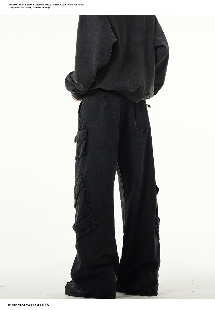 MADWITCH EDGY CROPPED CARPENTER PANTS #F9025