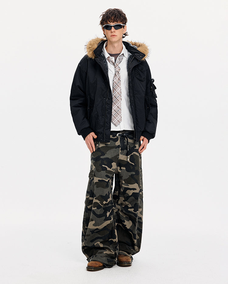 MADWITCH DETACHABLE HOOD QUILTED JACKET #IN058
