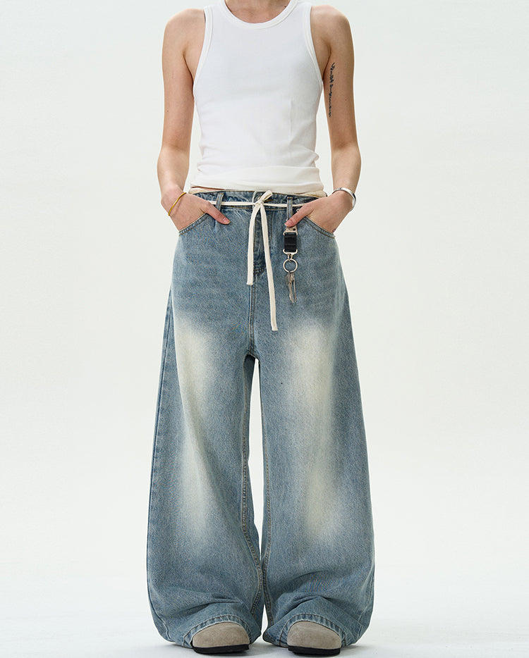 MADWITCH AMERICAN WASHED BAGGY DENIM PANTS #G6623