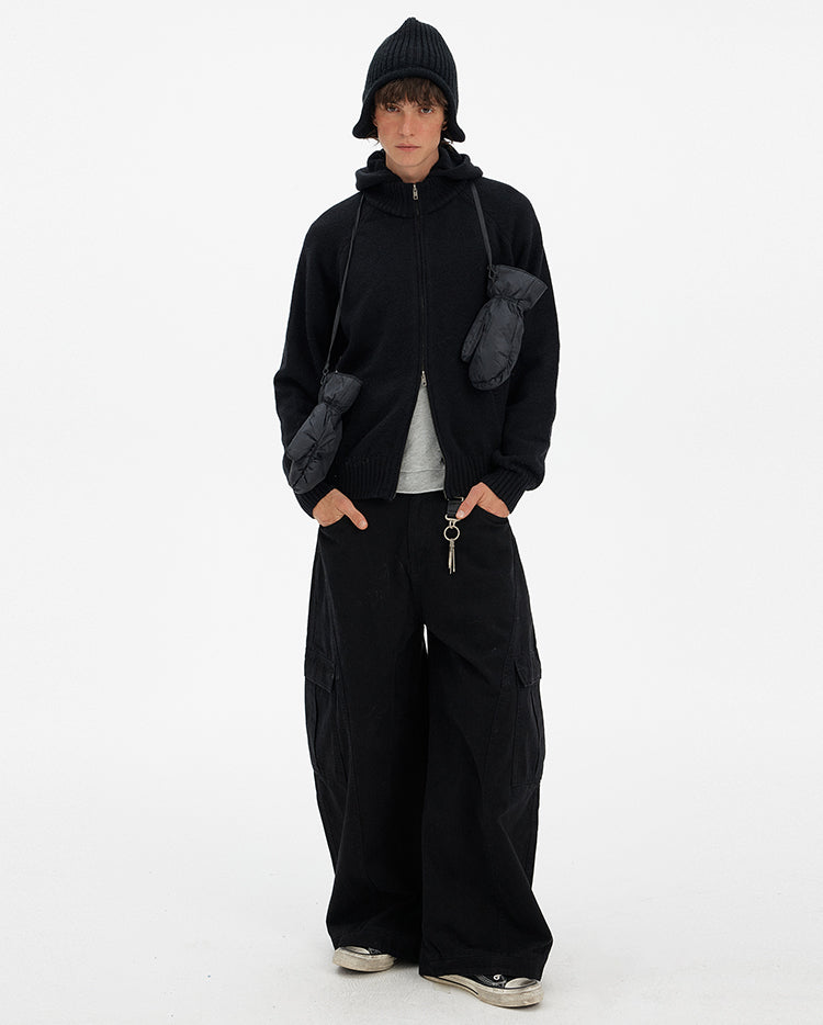 MADWITCH RETRO HOODED KNIT CARDIGAN #MY017