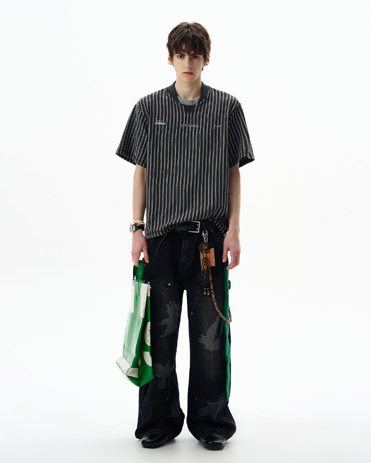 MADWITCH VINTAGE STRIPED TEE #X006