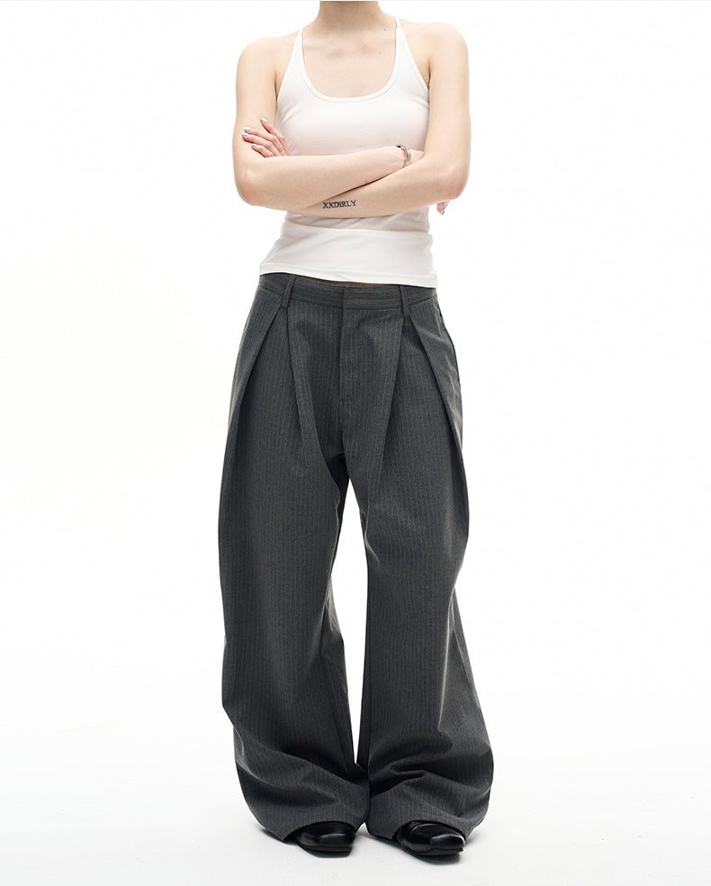 MADWITCH STRIPED WIDE LEG TROUSERS #C923