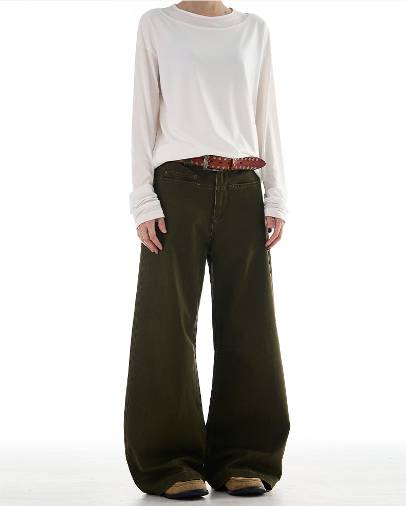 MADWITCH 3D WIDE LEG CASUAL PANTS #A603