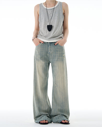 MADWITCH VINTAGE SLUB COTTON JEANS #Z011