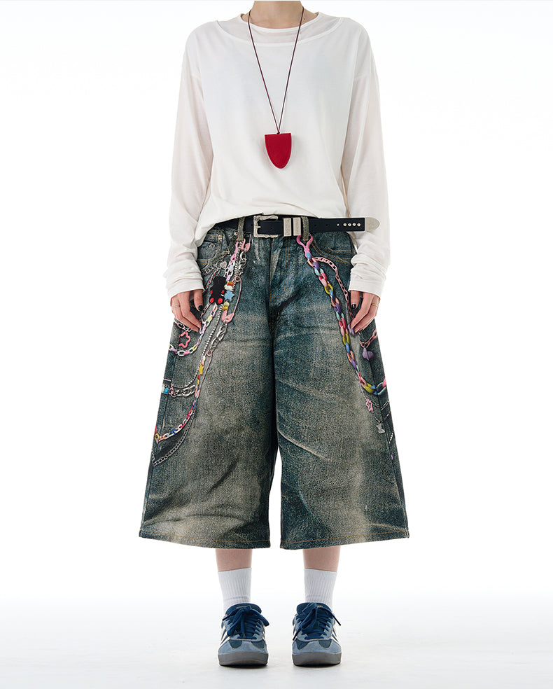 MADWITCH 3D PRINT DENIM PANTS #G6830