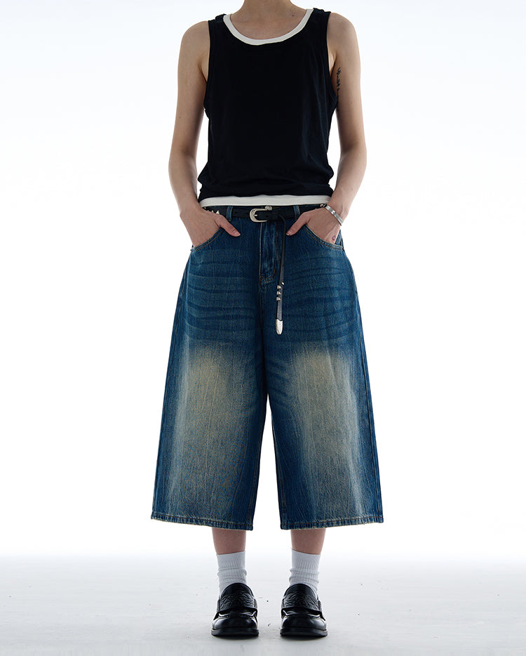 MADWITCH WASHED CROPPED DENIM JEANS #WHOA103