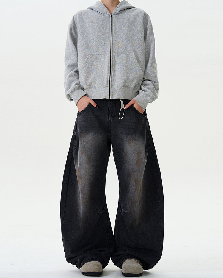 MADWITCH DIRTY SPRAY WIDE-LEG DENIM JEANS #CK9373
