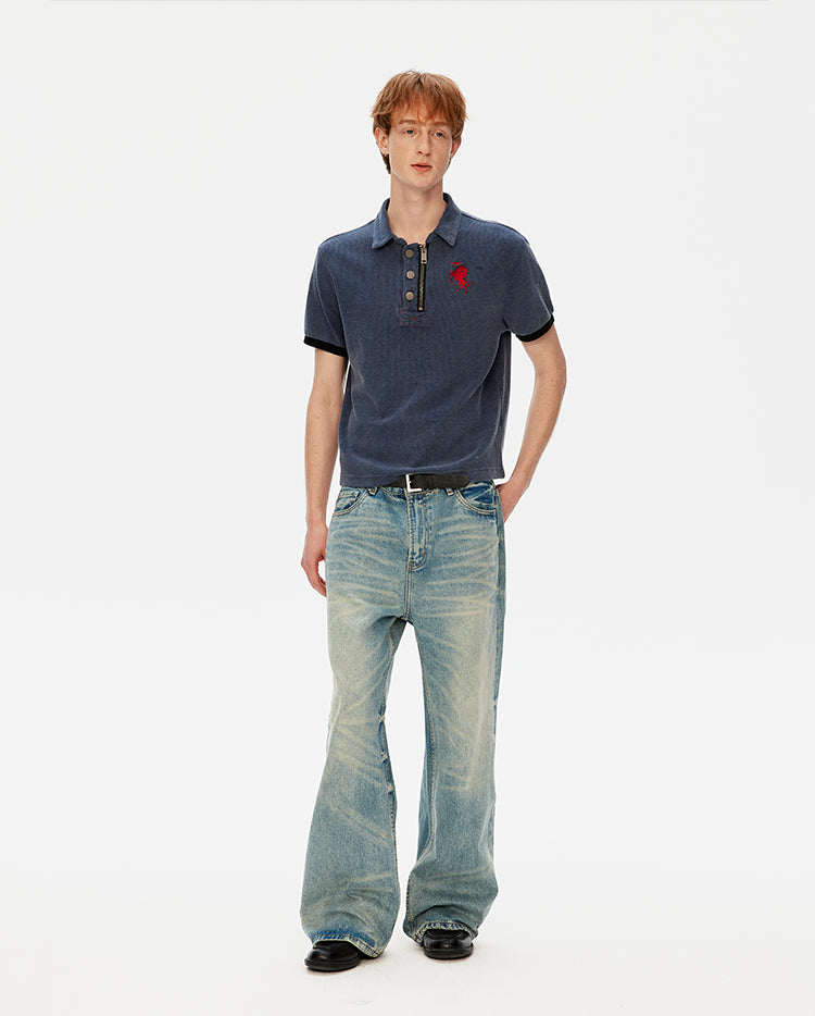 MADWITCH WASHED POLO TEE #AW26013