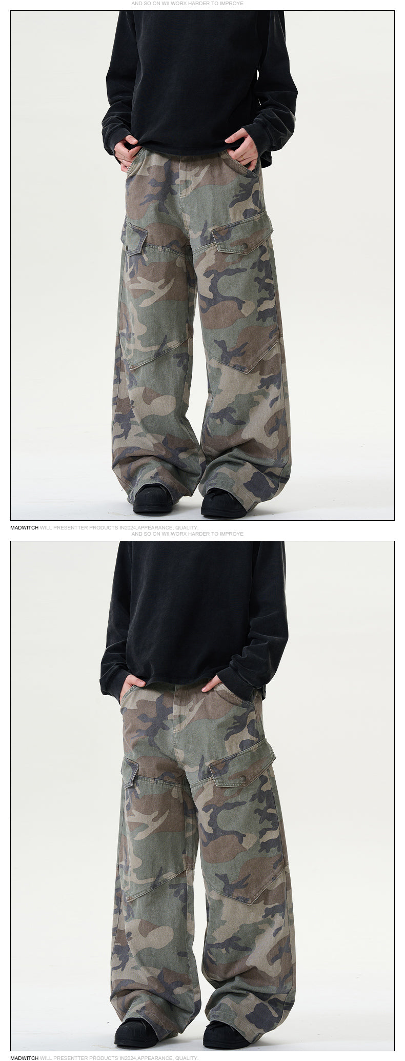 MADWITCH Street Style Camouflage Cargo Pants #CK6518